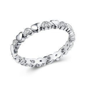 Dainty Heart Connected Sweet Lovely Silver Ring for Women, VIP136